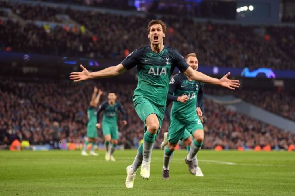 Man City 4-3 Tottenham (4-4 agg): Spurs reached the Champions League semi-finals on away goal
