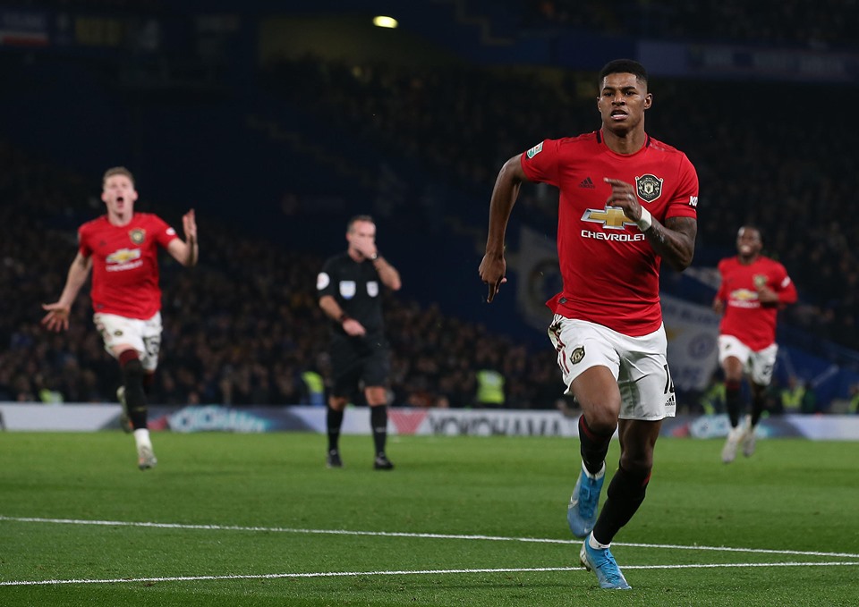 Marcus Rashford brace against Chelsea helps see Man United through to the next round of Carabao cup