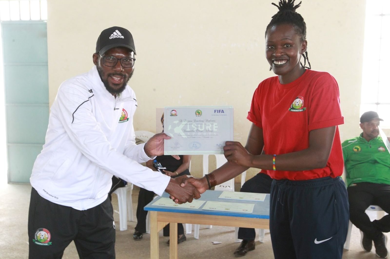 Samantha Akinyi and 46 other coaches certified after successfully attending the 10-day coaching course at Baba Dogo