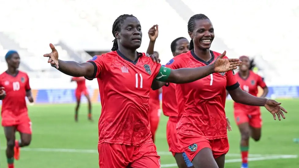 OL Lyonnes striker Tabitha Chawinga (left) scored two goals to lead her team into the Wafcon final on their tournament debut (BackPage Pix)