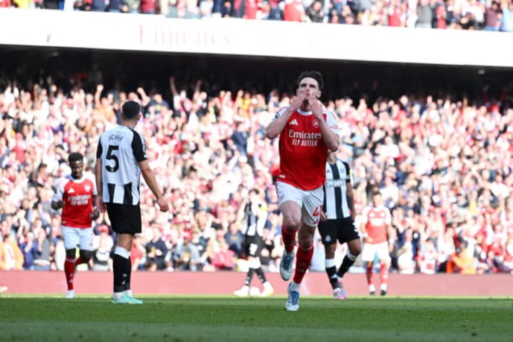 Rice Strikes As Arsenal Edge Newcastle To Seal Second Place